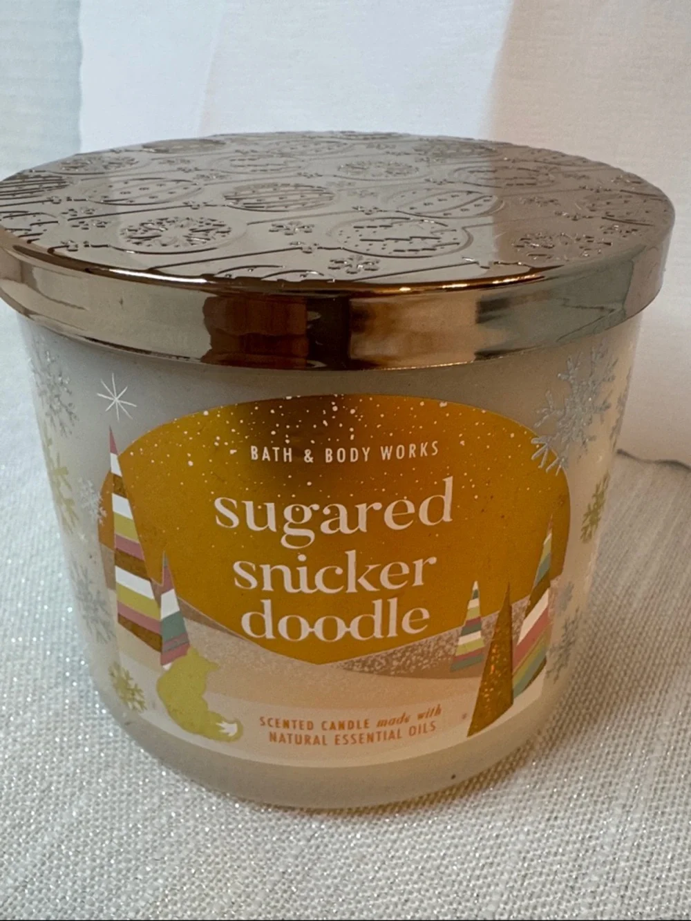 Bath and Body Works 3 Wick Candle Sugared Snicker Doodle 14.5 oz NEW - Picture 4 of 7